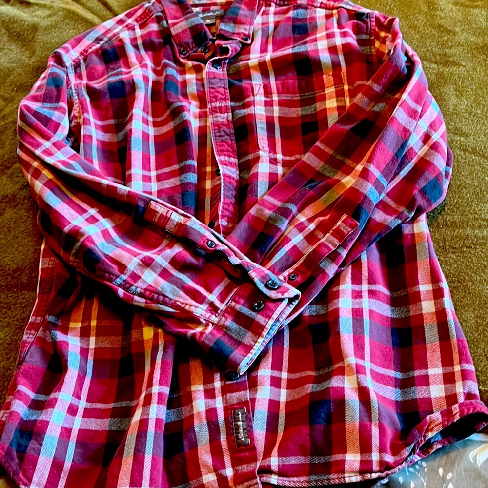 Eddie Bauer flannel shirt. Red plaid XL.